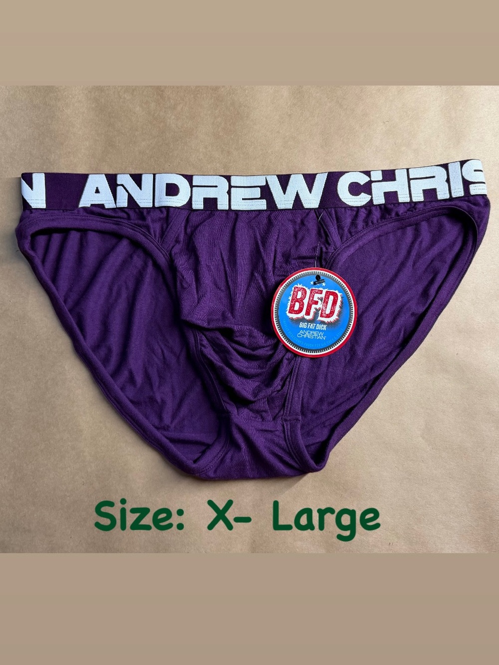 Andrew Christian BFD Men's Briefs Underwear Plum X-LARGE